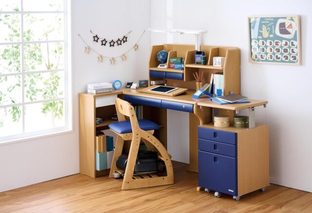 コイズミファニテック・ CDコンパクト ステップアップデスク 学習机 勉強机 組替デスク カラーデスク サイズ:W950×D767×H1,191mm ネイビーブルー CDR-195NSNB