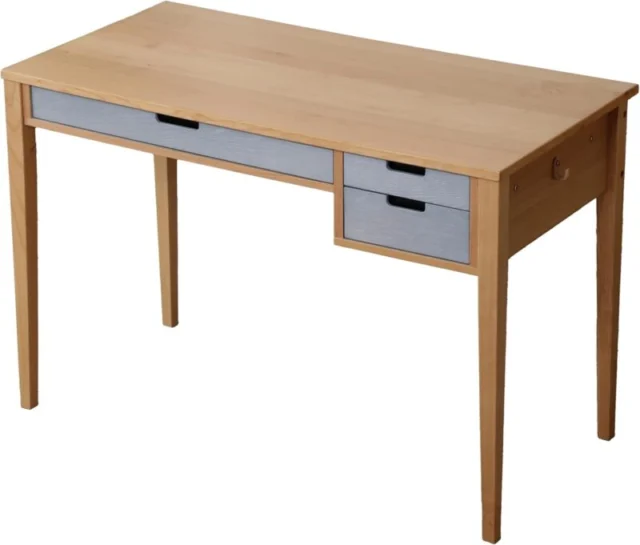 カグワールド フォーマルデスク パソコンデスク 学習デスク 木製 無垢材 机 PCデスク 勉強机 幅110cm デスクのみ グレー