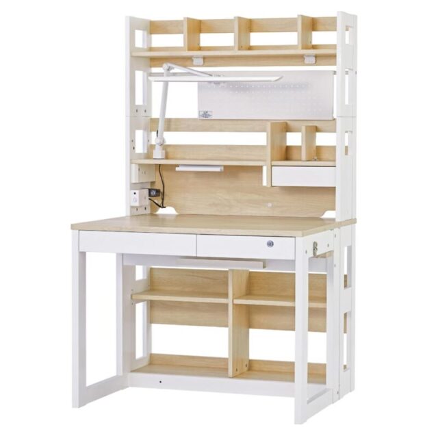 くろがね工作所・The DESK CD ハイタイプ KSH-26CW（アンティークオークホワイト木目）