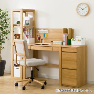 ニトリ・コンパクトデスク + キャビネット + シェルフ + デスクパネルセット (PLABO 03K LBR)