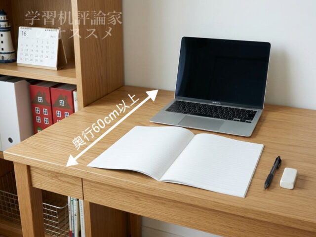 中高生が使う学習デスクは奥行60cm以上が理想的
