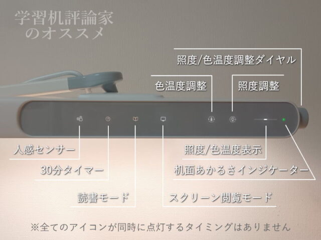 BenQ／MindDuo2学習用デスクライトは視覚的に分かりやすい前面タッチパネル
