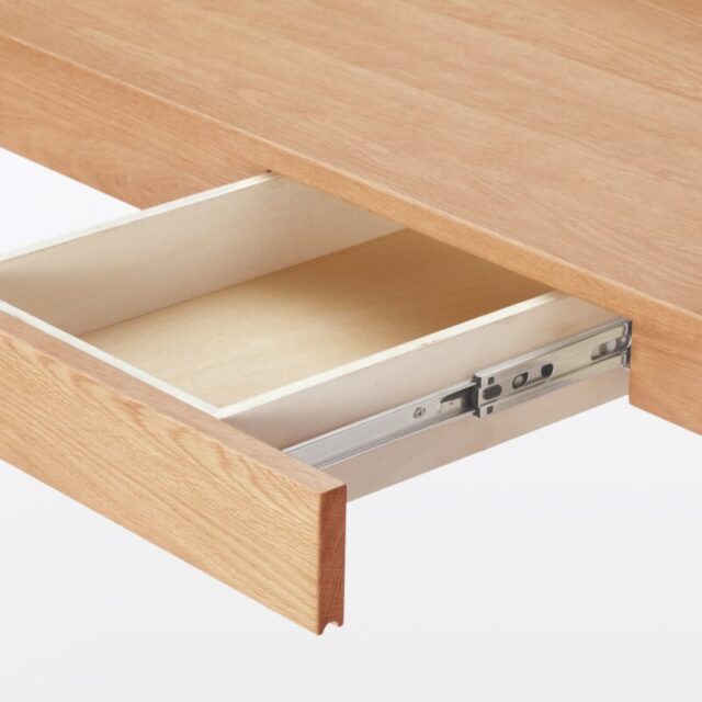 無印良品・木製デスク オーク材天板
84891175の3段引きスライドレール